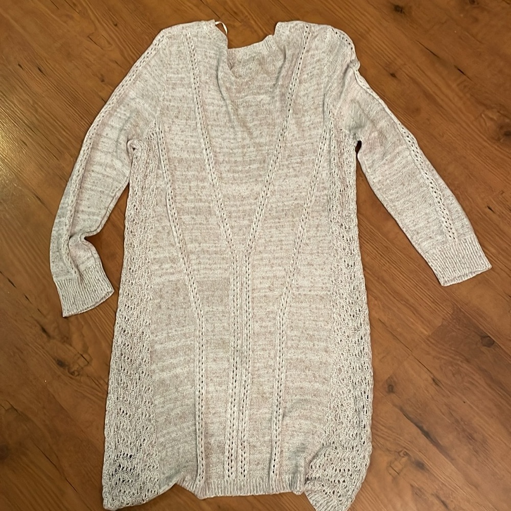 Le Chateau light grey long knit sweater - Picture 6 of 7